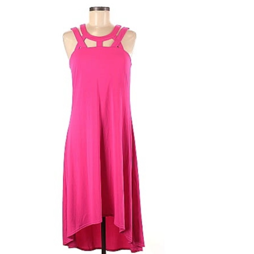 Cupio Pink High-Low Sleeveless Dress-Hot Pink NWOT!